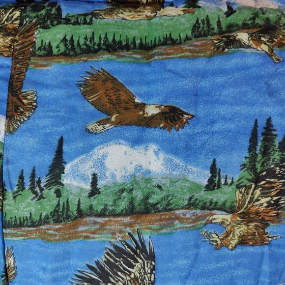 Vintage Wenzel Bald Eagle Mountain Print Sleeping Bag Zip Up Made in Canada AOP - Picture 2 of 7